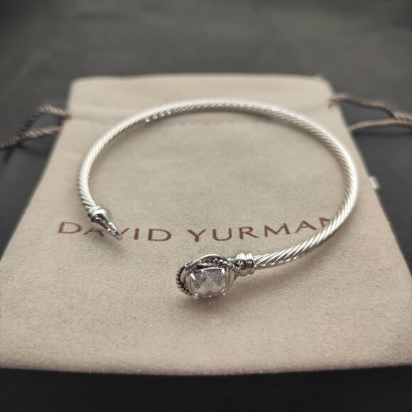 David Yurman 3mm New Thread Square Diamond White Diamond Bracelet